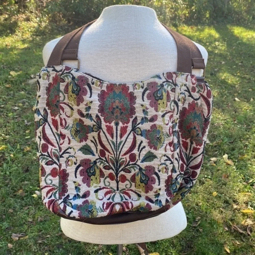 Joe Boxer Purse Floral Pattern Brown Leather medium size